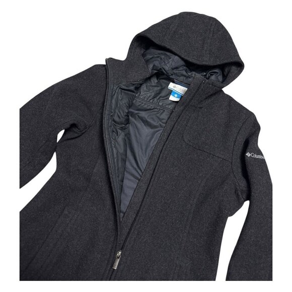 COLUMBIA RECYCLED WOOL Outdoor Winter Parka Ski Hooded Coat Jacket Womens Small - Picture 3 of 7